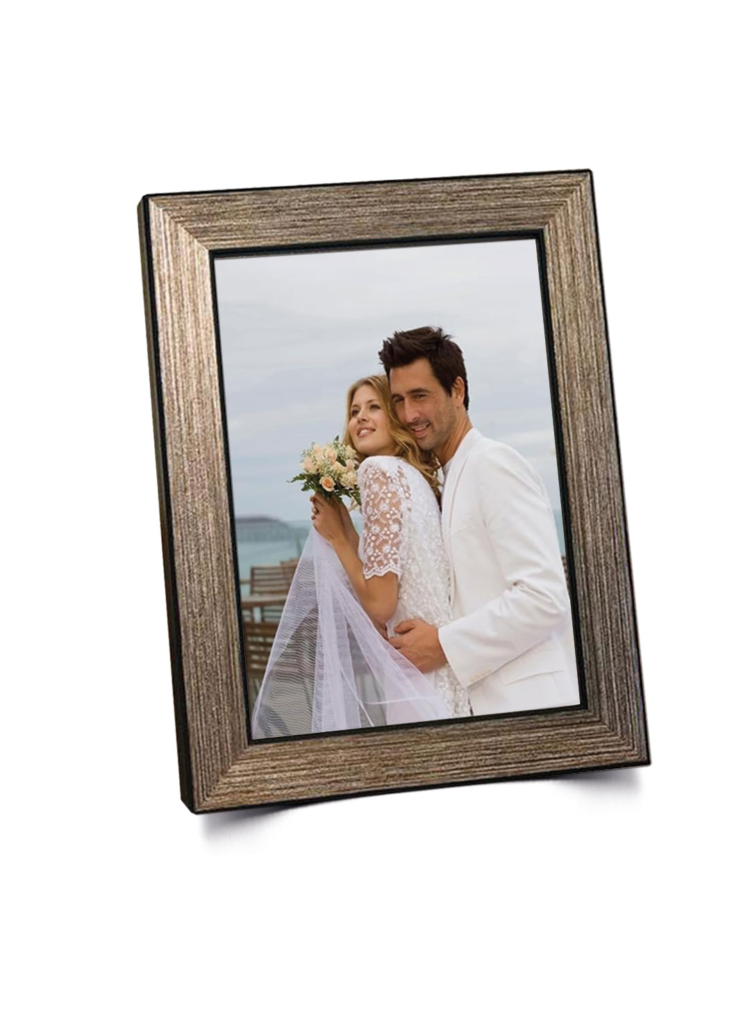 ASLCM-0104 Bej Koyu Renk Gümüş Fotoğraf Resim Çerçeve Aksesuar Obje - Görsel 1