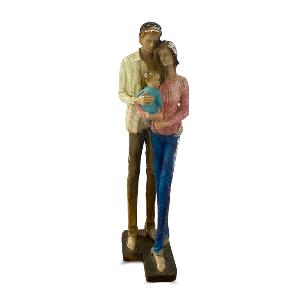 aile-biblo Çok Renkli Polyester Anne Baba Çocuk Aile Dekorasyon Aksesuar Biblo - Görsel 1