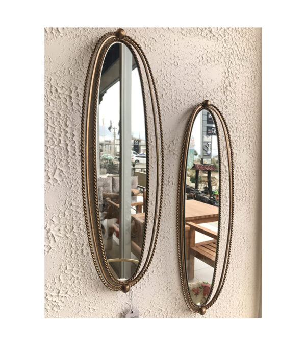 Dekor Florence Antik Oval Dekoratif Ayna Metal Çerçeveli Ev Mutfak Mağaza Banyo Ayna Aksesuar
