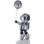 Balonlu Uzay Astronot Silver Parlak Gümüş Renk Ev Ofis Mağaza Otel Cafe Restaurant Dekorasyon Hediye Aksesuar Kreatif Heykel Biblo Obje
