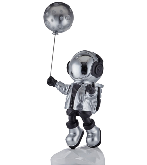 Balonlu Uzay Astronot Silver Parlak Gümüş Renk Ev Ofis Mağaza Otel Cafe Restaurant Dekorasyon Hediye Aksesuar Kreatif Heykel Biblo Obje