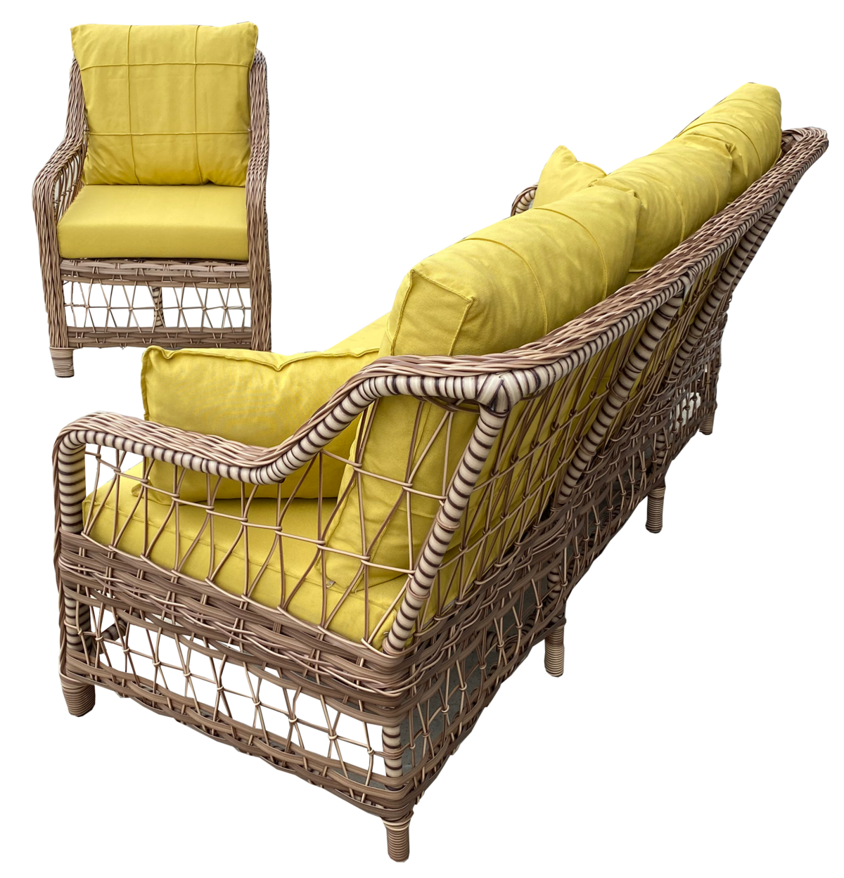 Divarese Rattan Balkon Oturma Grubu Bahçe Salon Mağaza 5 Kişilik Yemek Takımı - Görsel 2