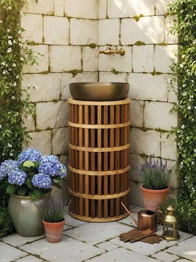 images DOĞAL AHŞAP LAVABO KONSOLU - Görsel 1